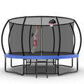 14Ft Trampoline With Enclosure Recreational Trampolines With Ladder And Antirust Coating, Astm Approval Outdoor Trampoline For Kids Blue Steel