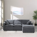 Modular Sectional Sofa, Convertible Sofa Couch, Modular Sectionals With Ottomans, 4Seat Sofa Couch With Reversible Chaise For Living Room. Chenille Grey Grey Fabric 4 Seat