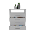 Dresser, Four Drawers, One Shelf, Superior Top, White White Solid Wood Mdf Engineered Wood