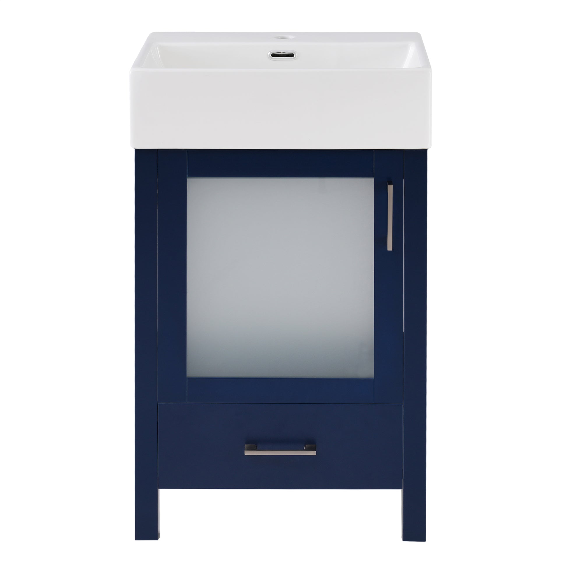 20 Inch Bathroom Vanity With Ceramic Sink Andstorage Ideal For Small Bathrooms Blue Bathroom Solid Wood Mdf