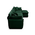 Two Seater Sofa With One Footrest, L Shaped 2 Seater Sofa With Ottoman For Small Living Spaces,Green Corduroy Green Corduroy 2 Seat