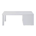 White High Gloss And Chrome Coffee Table White Silver Primary Living Space Modern Shelves Rectangular Wood