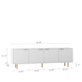 White Modern Tv Stand Fluted 68