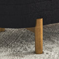 Ottoman Oval Storage Bench,Rubber Wood Leg,Black 46.