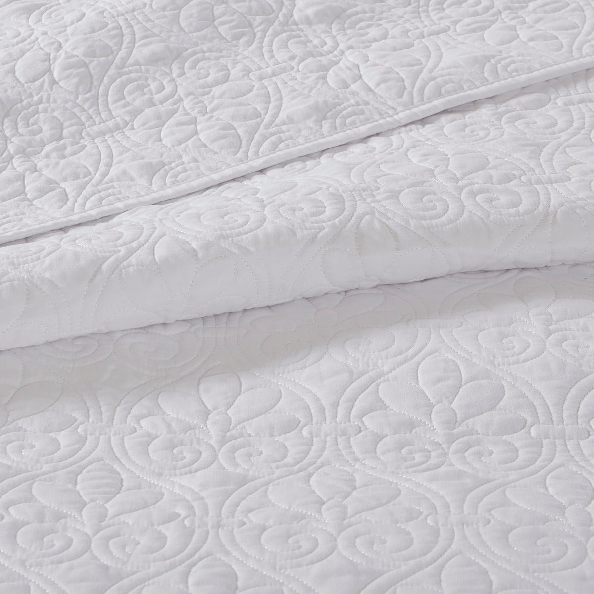 Reversible Bedspread Set White Queen White Cotton