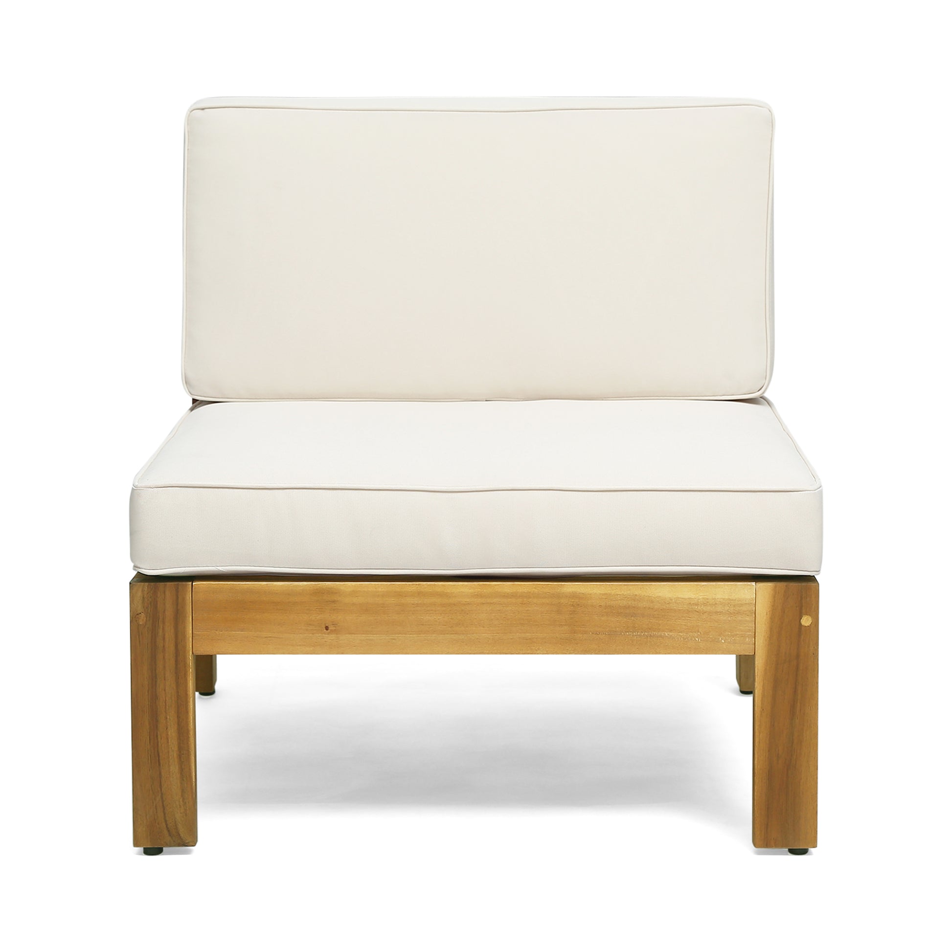 Alcove Lshape Sofa Set, Beige Beige Seats 4 Acacia Wood