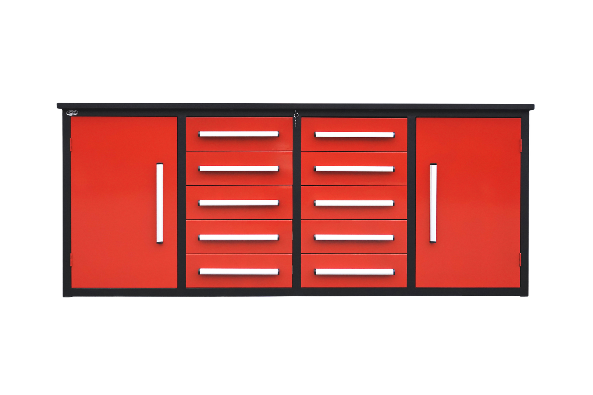 7' Storage Cabinets With Workbench 10 Drawers & 2 Cabinets Red Steel