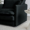 Comfy Deep Single Seat Sofa Upholstered Reading Armchair Living Room Chair Black Chenille Fabric1 Toss Pillow Black Chenille 1 Seat