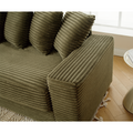 Arrived Oversized Two Piece Couches, L Shaped Sofa, Corduroy, Left Chaise Daybed,With Armrests,Eight Throw Pillows,Corner Sofa,Easy To Assemble, Green Green Polyester Wood Primary Living Space Medium Soft Pillow Back Modern Square Arms Wood 3 Seat