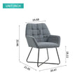 Modern Velvet Desk Chair Swirl Office Chair With Adjustable Foot Nails,Comfy Computer Task Chair Metal Legs Upholstered Accent Arm Chair For Living Room Bedroom Small Spaces Home Office,Grey Grey Foam Velvet