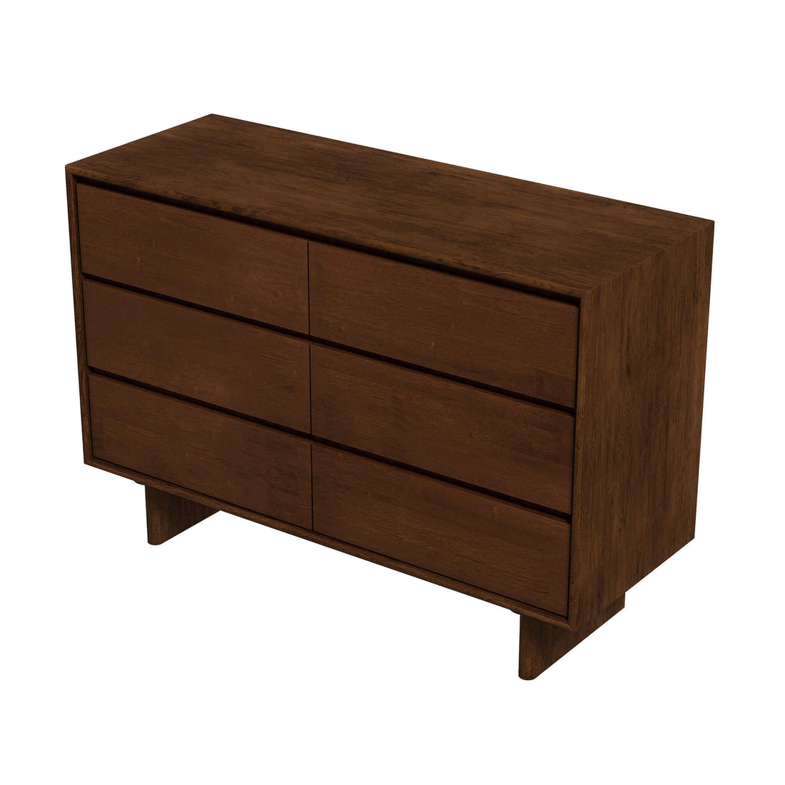 Dubrovnik Mid Century Modern Walnut Dresser With 6 Drawers Brown,Wood Brown Bedroom Mid Century Modern Walnut Solid Wood