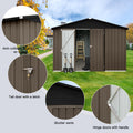 Metal Garden Sheds 10Ftx12Ft Outdoor Brown Black Black Brown Metal
