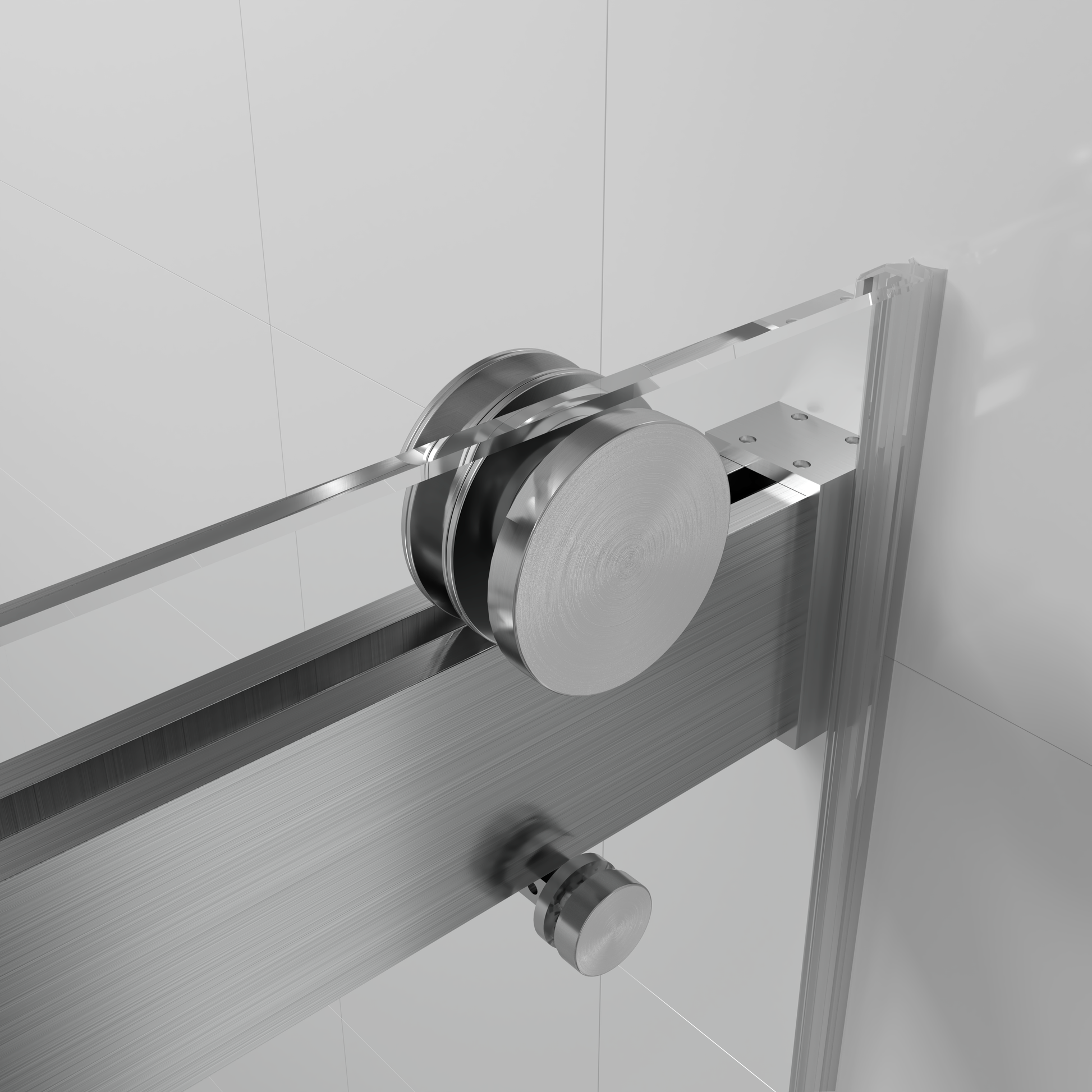 Top Rail Only, Stainless Steel Top Track With Buffer For Shower Door, 24D02P01 T60Bnx Brushed Nickel Stainless Steel