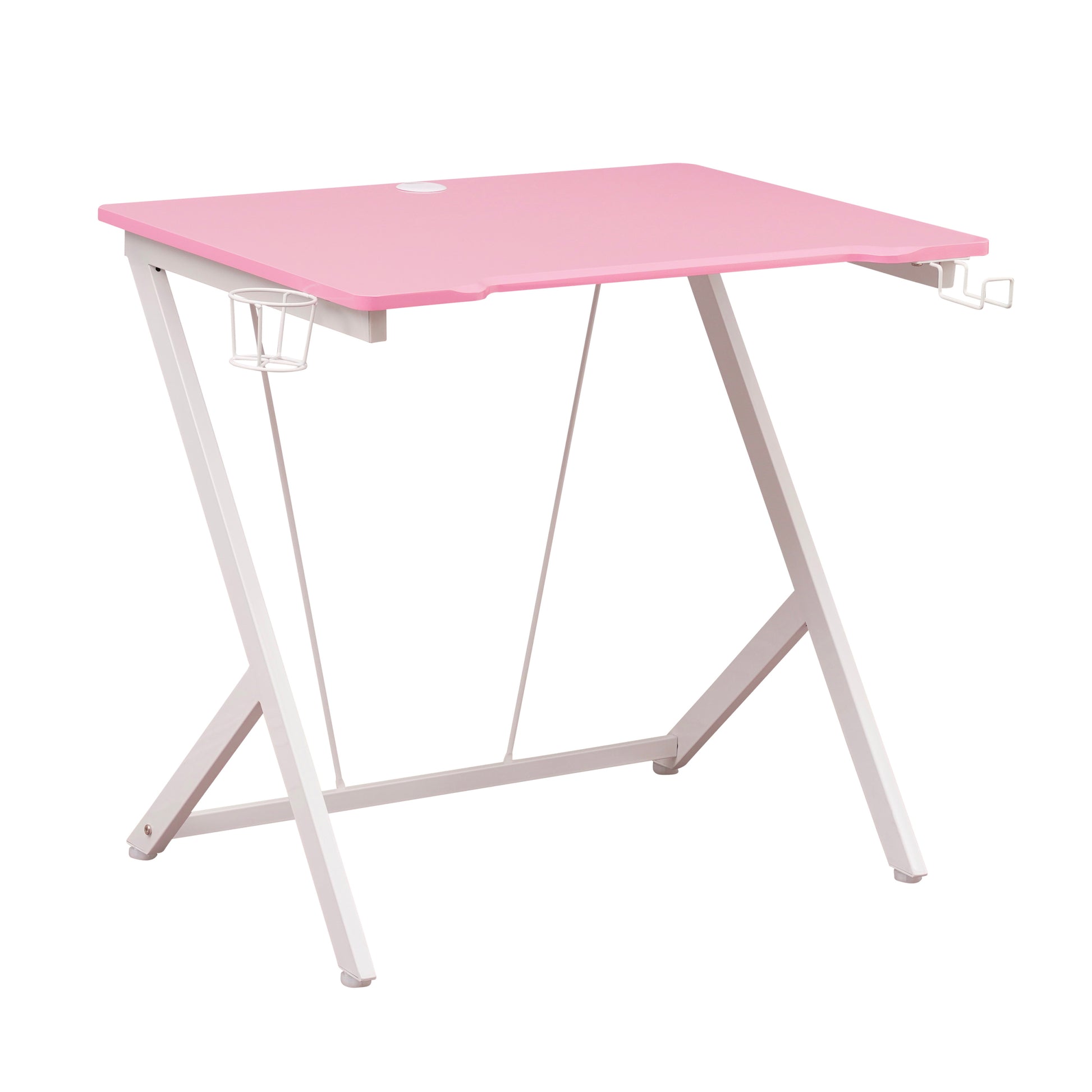 Techni Mobili Kids Gaming Desk, Pink Pink Office Modern Rectangular Rectangular Mdf Steel