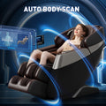 Deluxe Massage Chair Full Body 3D Sl Track Zero Gravity Massage Chair Recliner With Calf And Foot Rollers, Ai Voice Control, Lcd Screen, Quick Access Buttons Grey Grey Brown Primary Living Space Memory Foam And Polyurethane Foam Abs Steel Q235