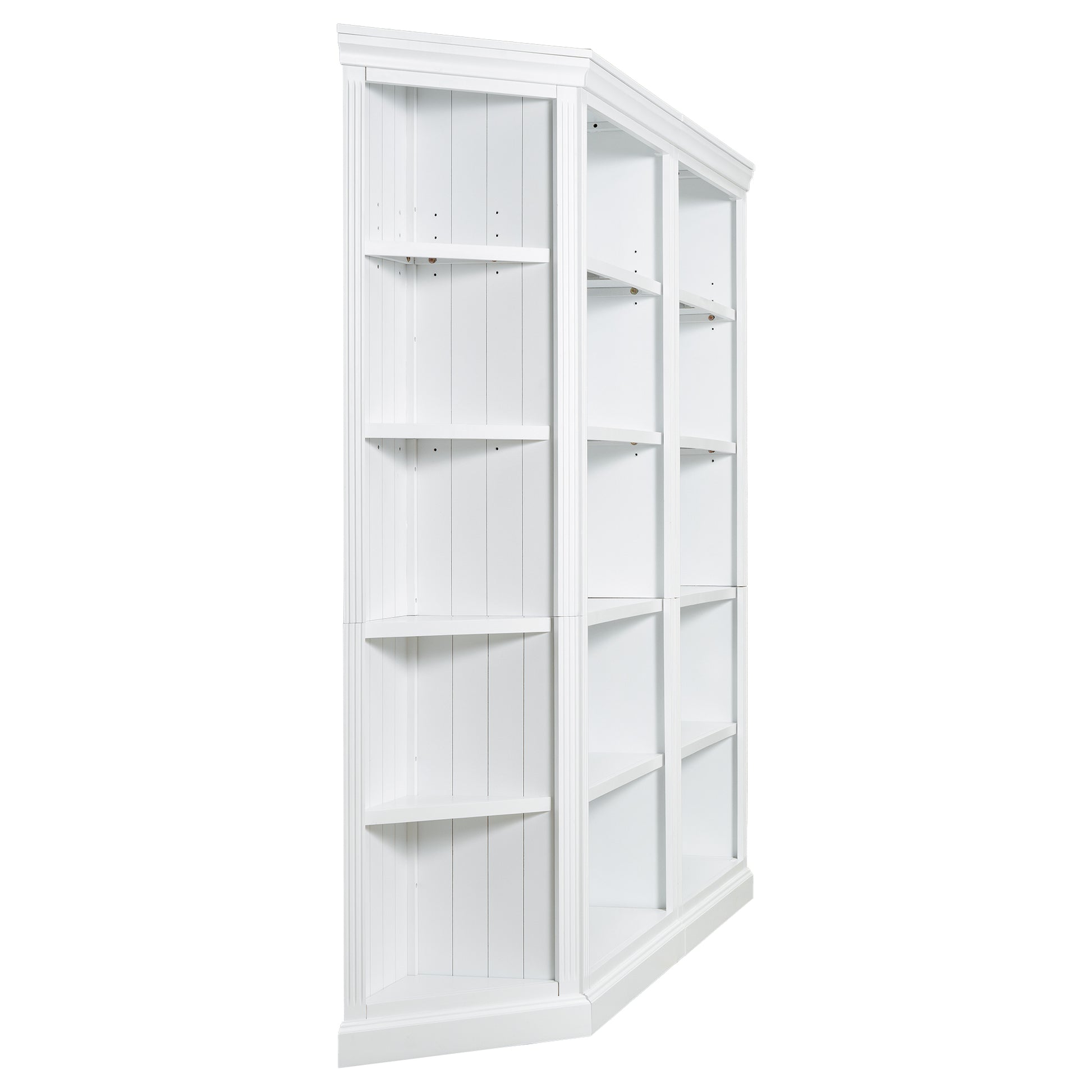 83.4" Tall Two Wood Bookcase With Two Corner Shelf Suite,5 Tier Home Decor Bookshelves Suite With Adjustable Storage Shelves,Free Standing Storage Shelves Suite For Living Room,Home Office,White