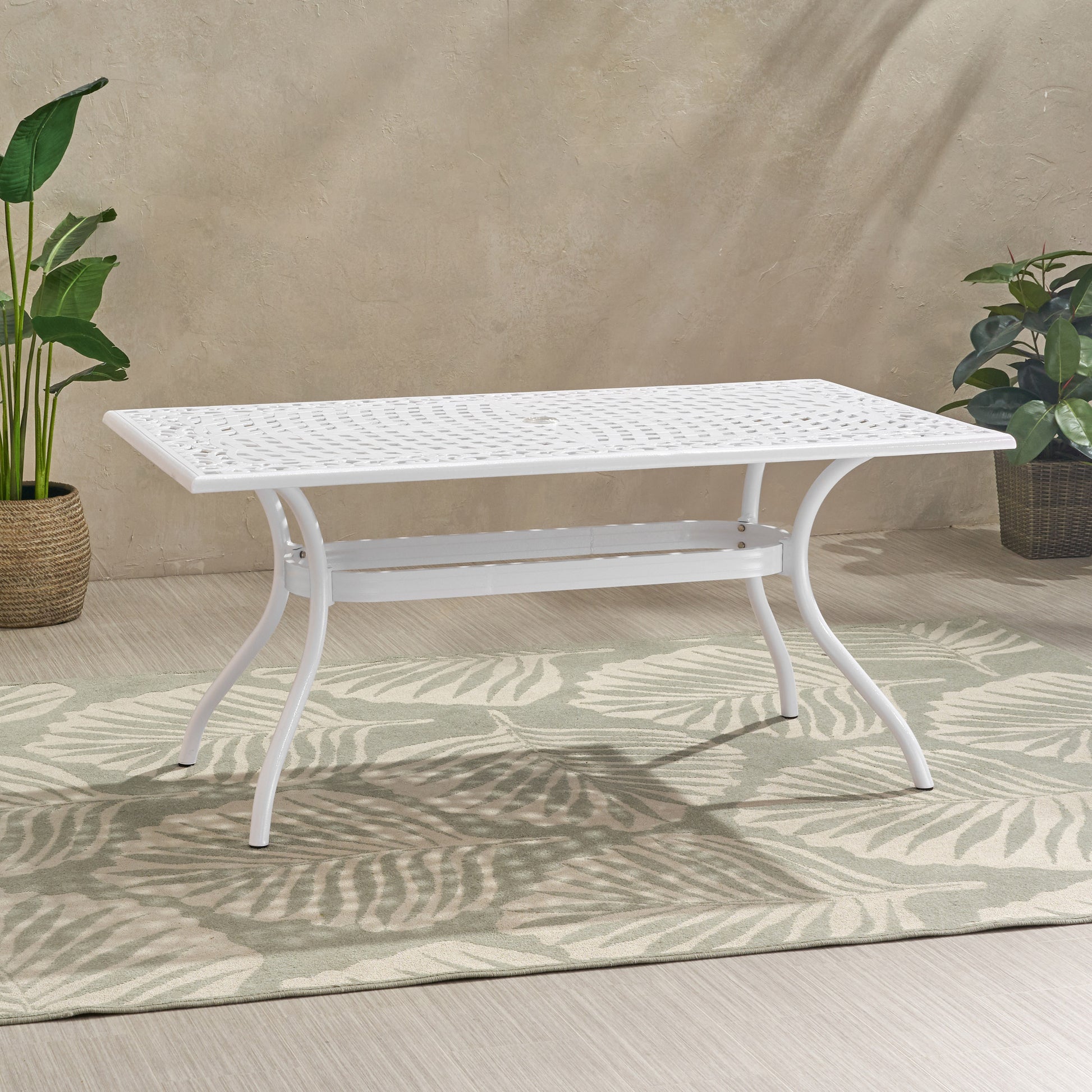 Phoenix Rectangle Table White Aluminium