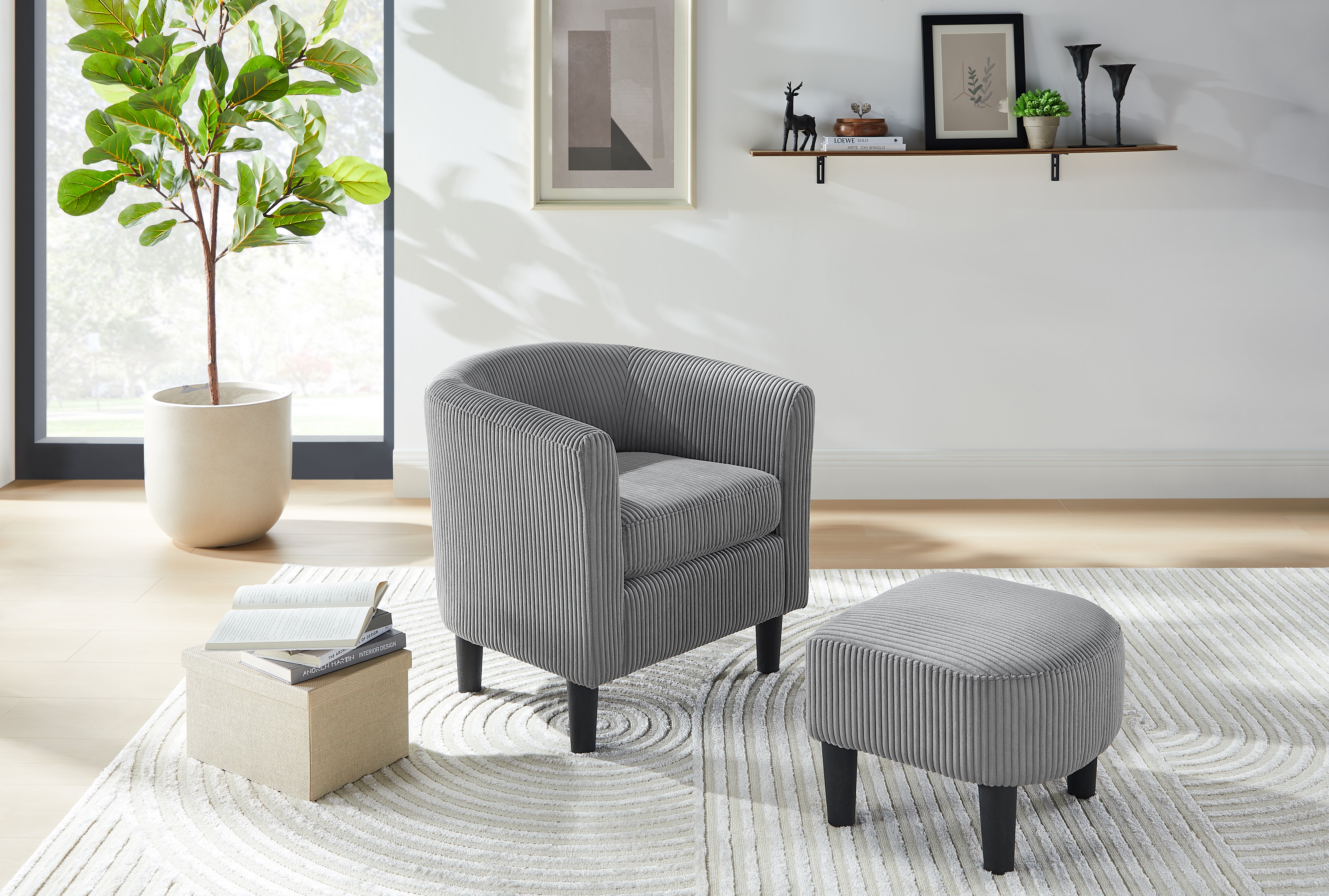 Modern Accent Chair,Upholstered Arm Chair Corduroy Single Sofa Chair W