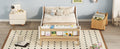 Twin Bed With Headboard, Footboard, Safeguards, Built In Bed End Book Storage Rack ,White Twin White American Design Pine