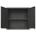 Metal Wall Mounted Tool Storage Cabinet With 2 Locking Door 1 Adjustable Shelf 1 Opened Drawer For Garage Warehouse,Office,Assembly Required Black Modern Metal