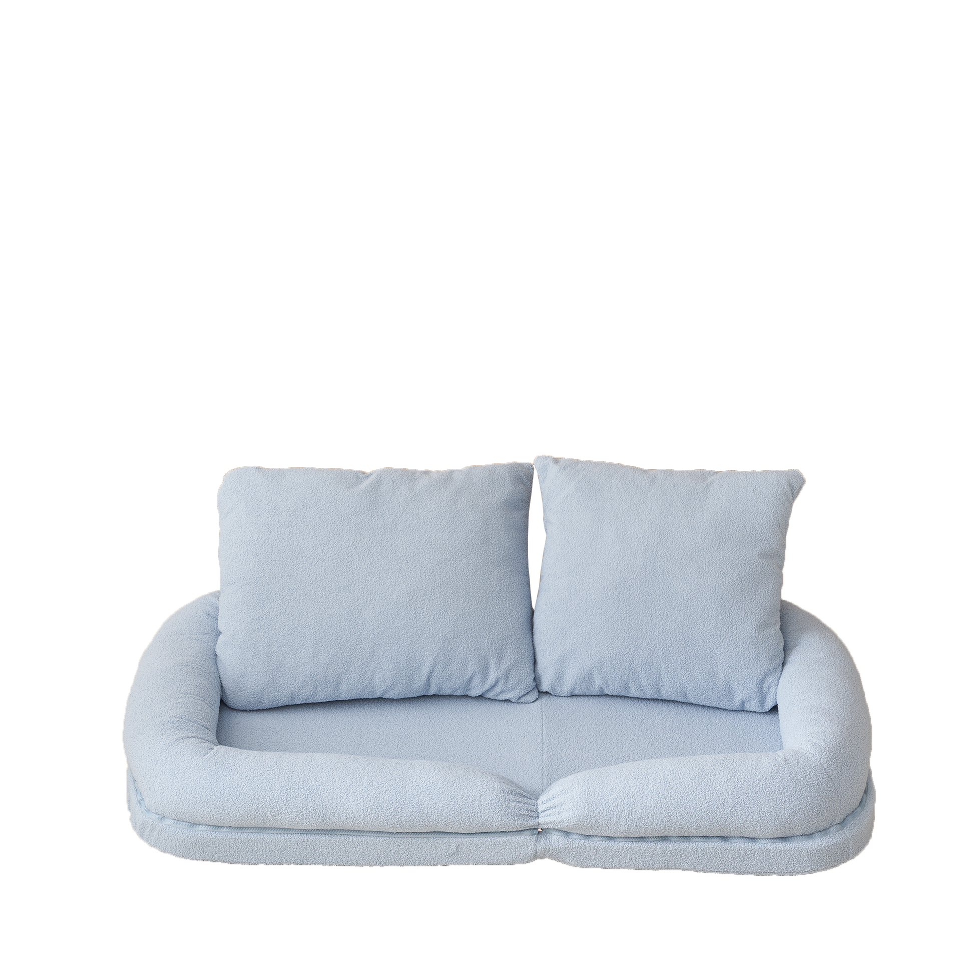 Triple Fold Down Sofa Bed,Blue Blue Metal Cotton Metal