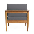 Gavin Club Chair Dark Grey Wood Fabric