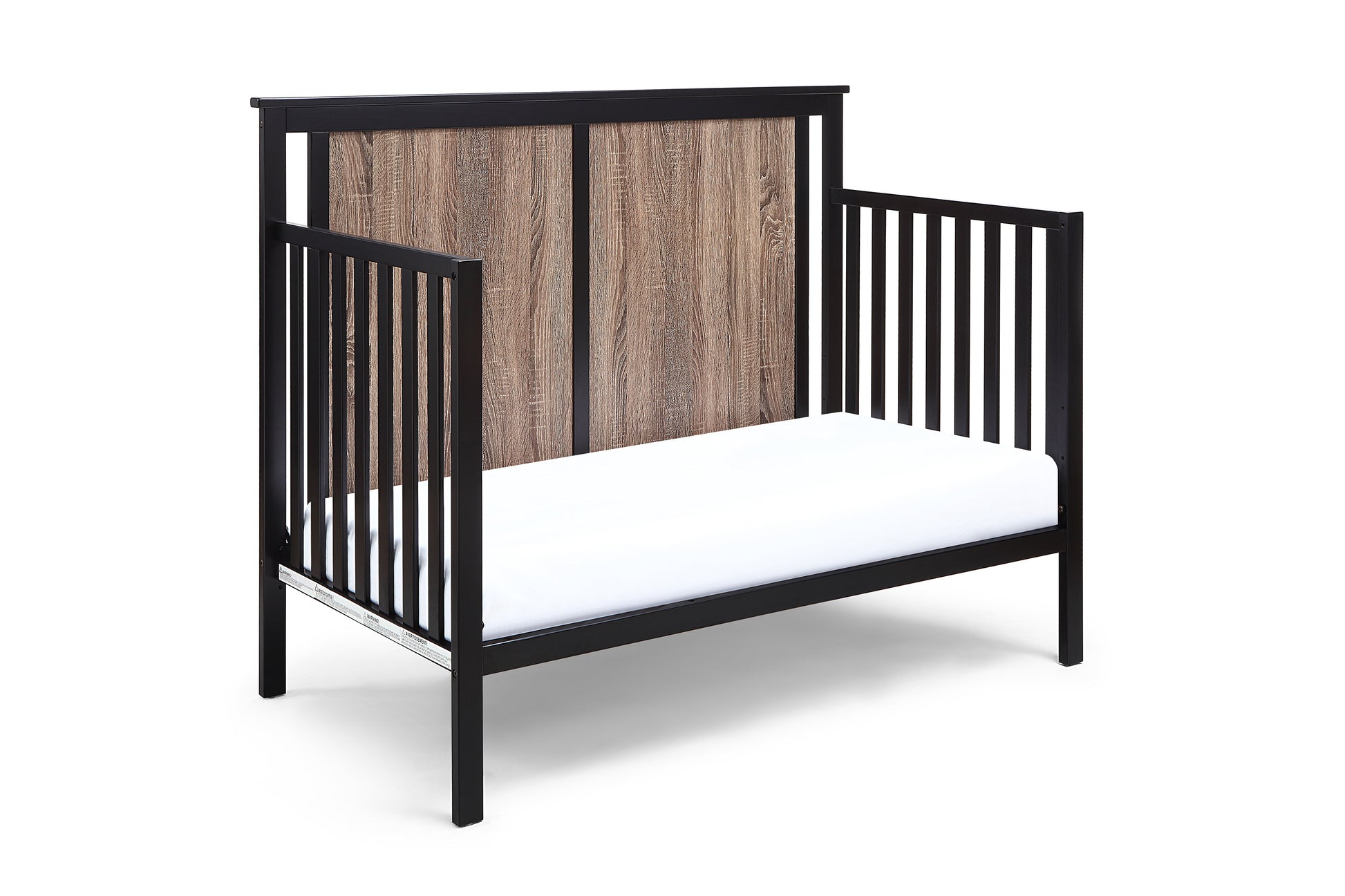 Connelly 4 In 1 Convertible Crib Black Vintage Walnut Black Brown Wood