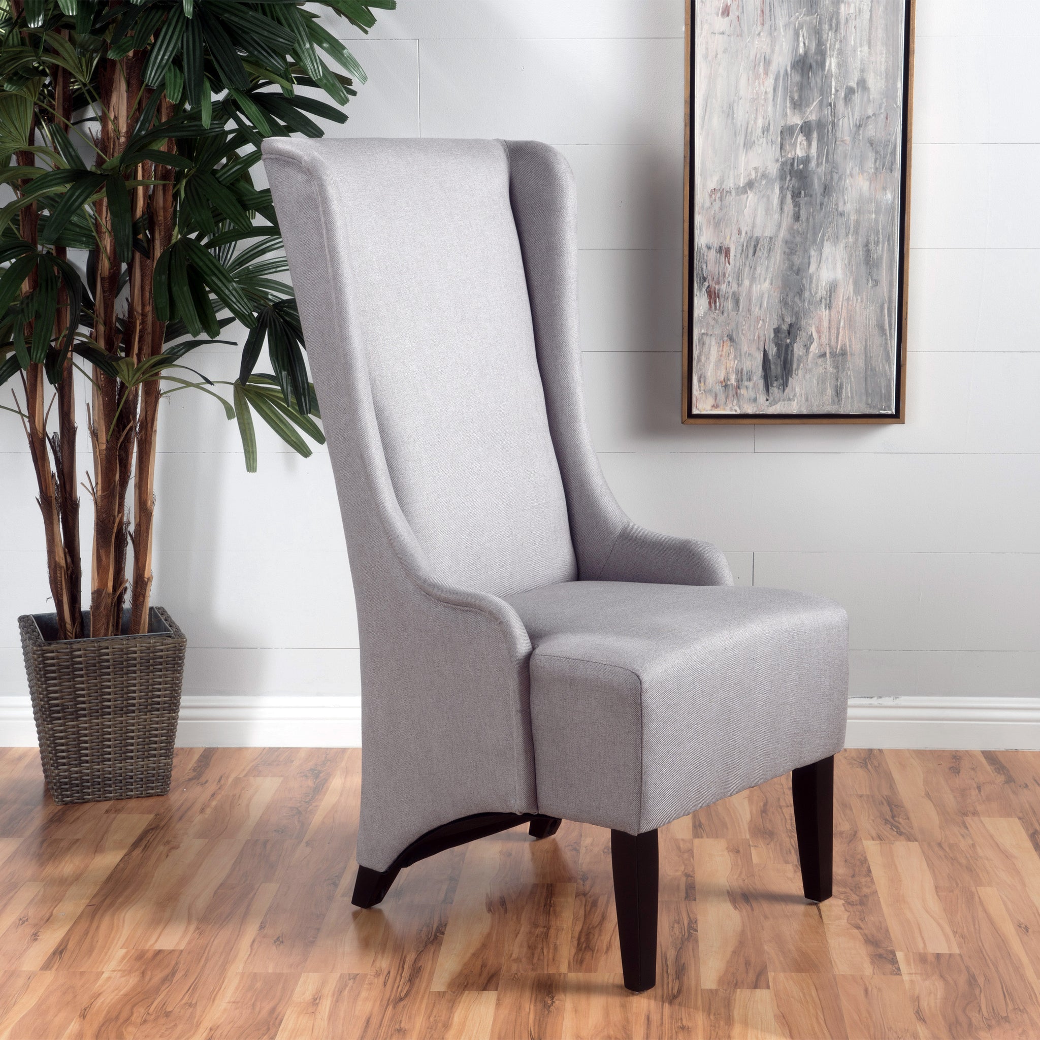 Dining Chair Light Grey Fabric