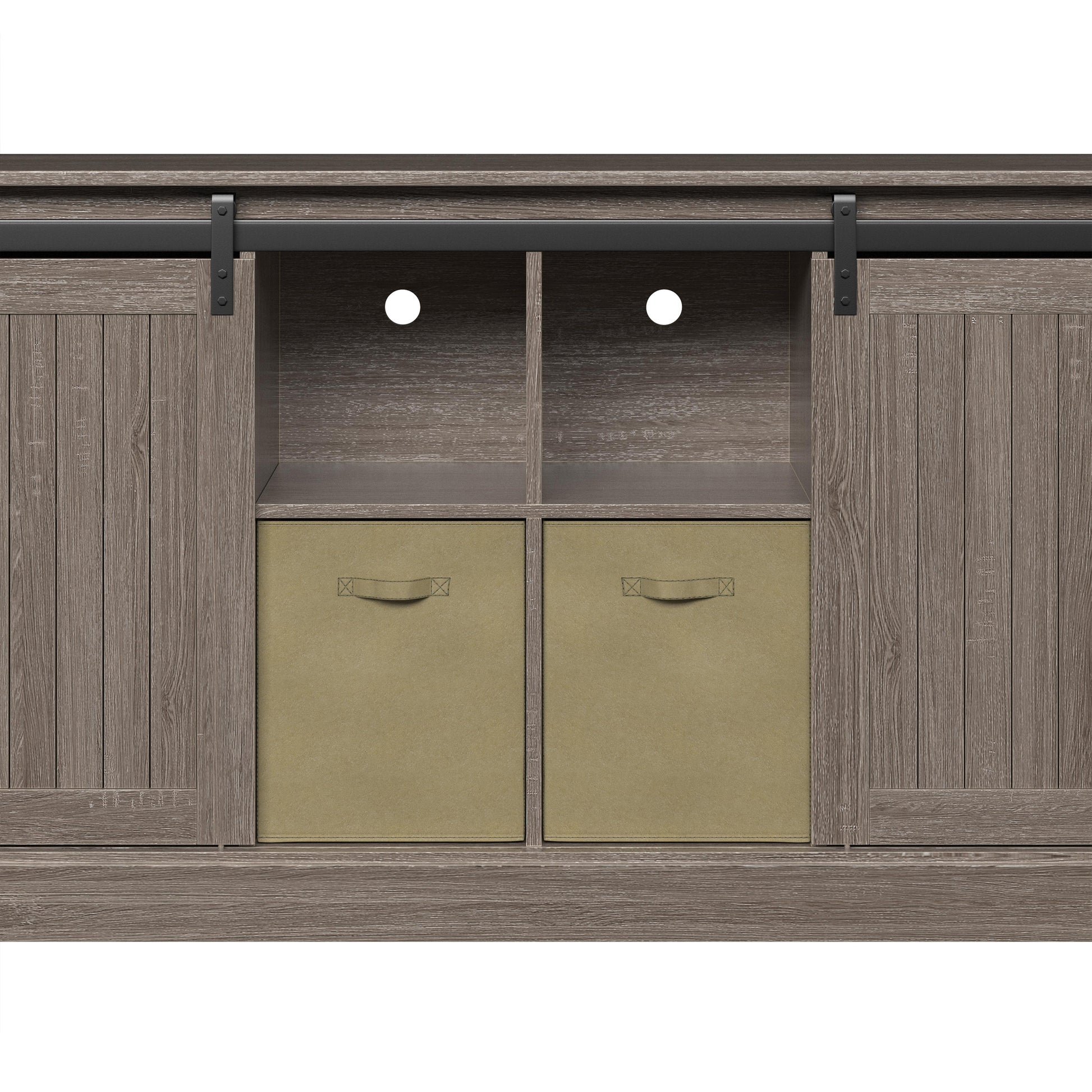 Lincoln Farmhouse 60 Inch Tv Stand For Tvs Up To 65 Inches, Stonewash Grey Finish Grey 60 69 Inches Mdf Mdf