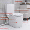 Upflush Toilet For Basement, 600W Macerating Toilet System With Powerful Dual Flush, Elongated 17.25 Ada Comfort, Soft Close Seat, 3 Water Inlets Connect To Sink, Shower, White White Modern Porcelain