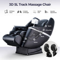 Bosscare 3D Sl Zero Gravity Massage Full Body Chair With App Control Shiatsu Recline Black Black Gray Leather Leather