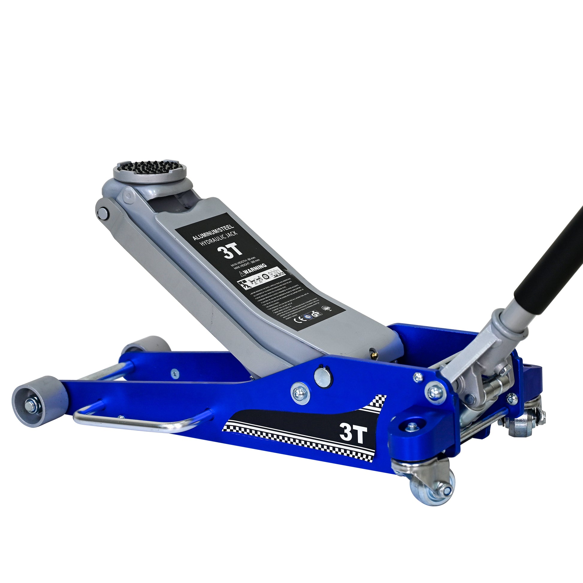 3T Aluminum Iron Horizontal Jack Blue Steel