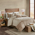 7 Piece Faux Suede Comforter Set Tan King King Tan Polyester
