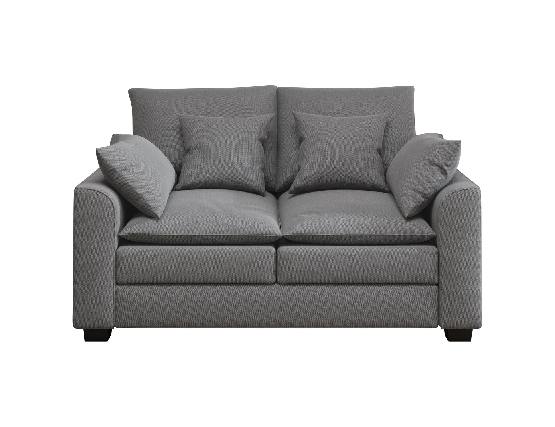 55" Loveseat Couch 2 Seater Sofa With Pillows Polyester Upholstery Duck Down Filled Cushion Sofa For Living Room Apartment,Grey Grey Polyester Wood Primary Living Space Soft Cushion Back Foam Polyester 2 Seat