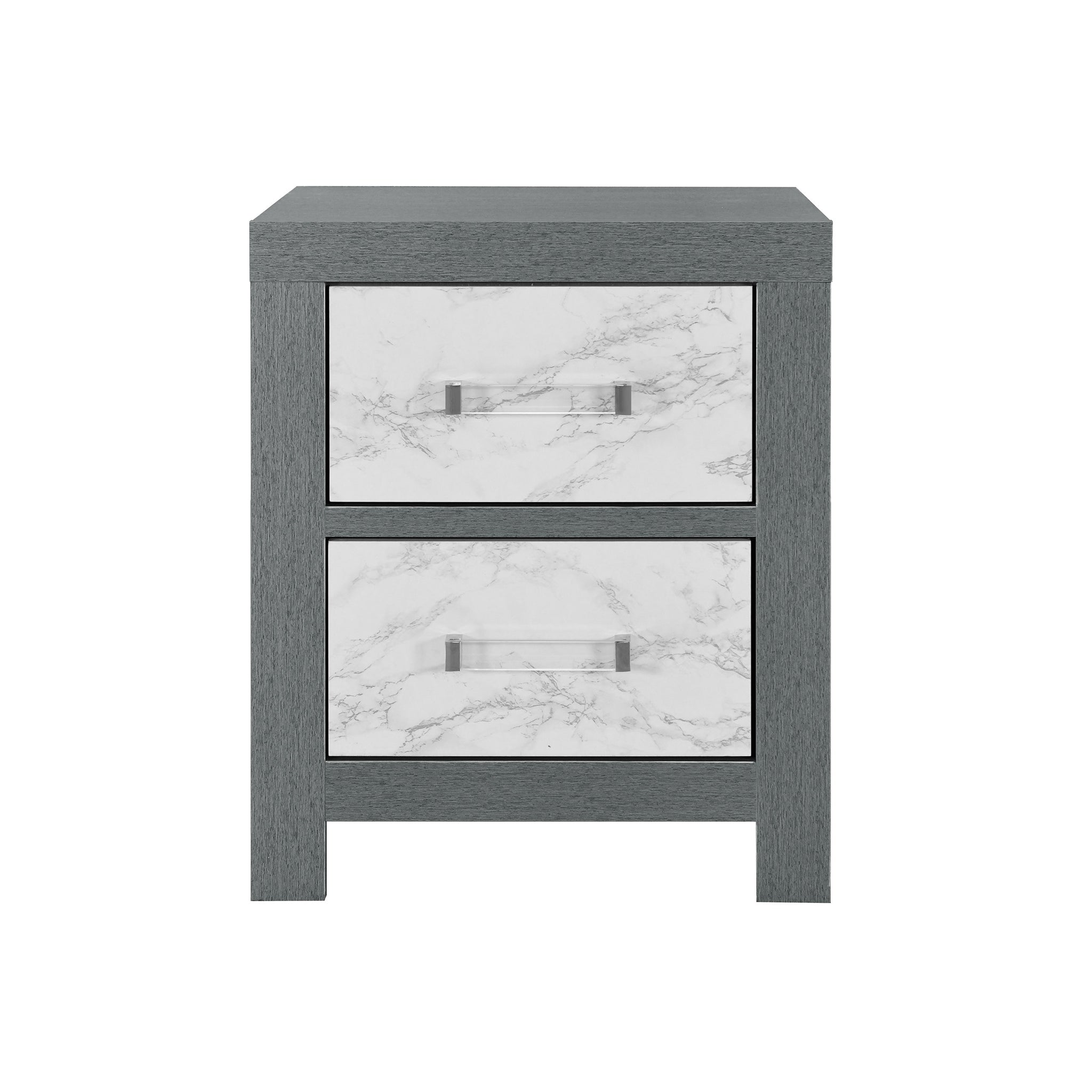 Rush Grey Nightstand Grey Solid Wood Mdf