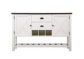 Mountina Brown And White 2 Drawer Server Brown White Solid Wood