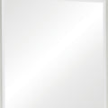 Wooden Mirror With Molded Trim Details, White White Wood