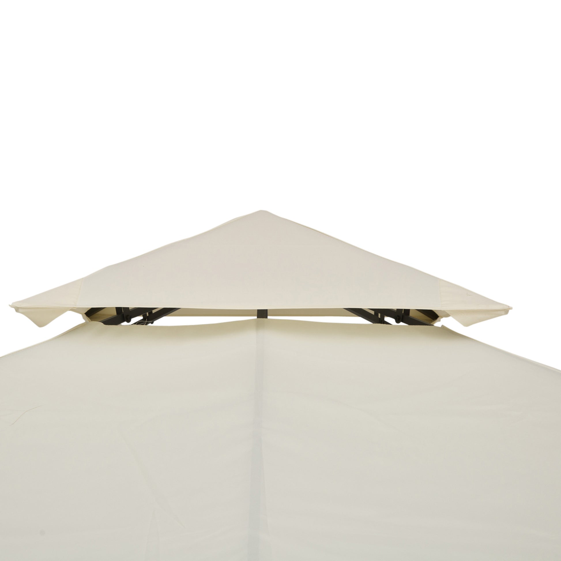 Outsunny 9.8' X 9.8' Gazebo Replacement Canopy, 2 Tier Top Uv Cover For 9.84' X 9.84' Outdoor Gazebo Models 01 0153 & 100100 076, Cream White Top Only White Polyester