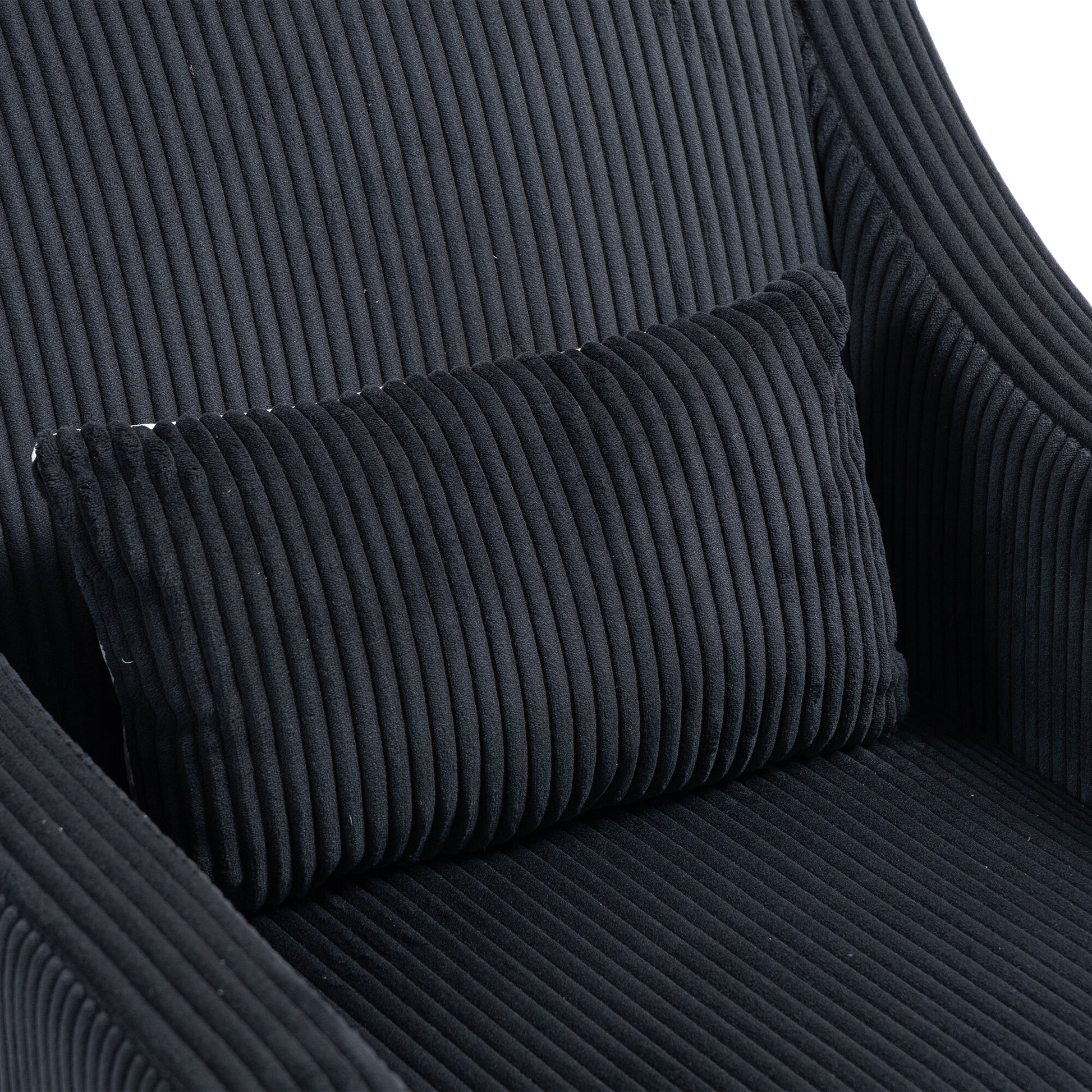 Coolmore Modern Accent Chair,Upholstered Armchair With Scooped Arms For Bedroom,Apartment,Studio,Office,Waiting Room Black Corduroy Black Primary Living Space Foam Corduroy