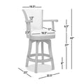 Williams 27In Swivel Counter Height Bar Stool, White Pepper Stain Resistant High Performance Polyester White Foam Polyester