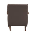 Modern Style Accent Chair Dark Brown Leather Upholstered Tufted Detail Walnut Finish Wood Furniture 1Pc Dark Brown Primary Living Space Contemporary,Modern Plywood