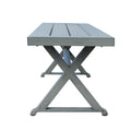 Modern Outdoor Aluminum Dining Bench, Dark Gray -