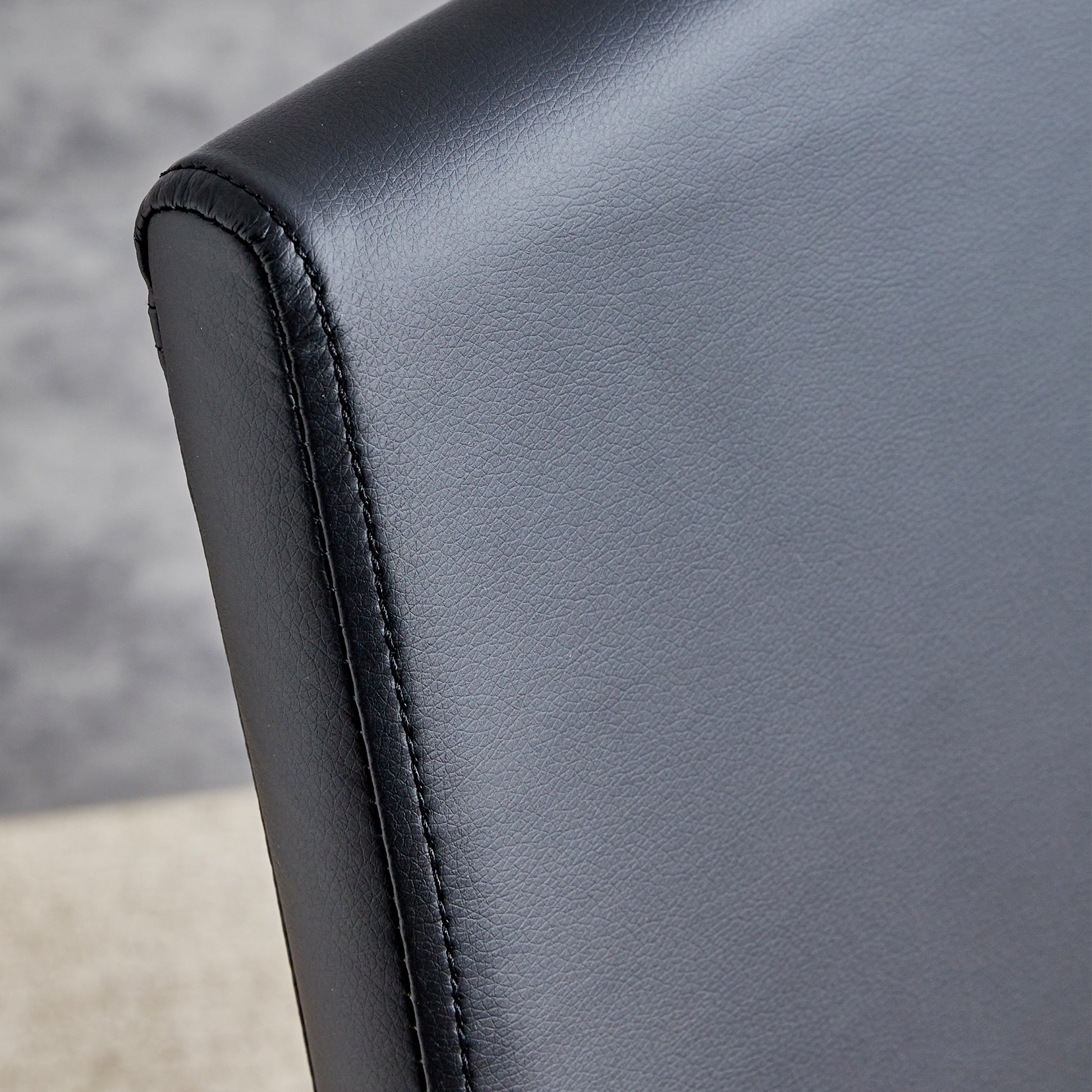 Table And Chair Set, Large Modern Minimalist Rectangular Dining Table, 0.39 Inch Black Imitation Marble Tabletop And Silver Metal Legs, Soft Leather Seats. F 1537 Silver Glass Metal