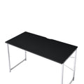 Black And Chrome Writing Desk With Sled Base Black Silver Writting Desk Office Modern Rectangular Desk Wood Metal Sled