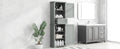 Tall Bathroom Storage Cabinet, Freestanding Storage Cabinet With Drawer And Adjustable Shelf, Mdf Board With Painted Finish, Grey Grey Mdf