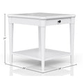 White Finished End Table With Storage Drawer White Solid Wood Mdf
