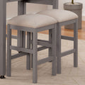 Light Gray Set Of 2Pc Stools Kitchen Dining Room Furniture Beige Fabric Cushion Seat Chairs Stool Beige,Light Gray Gray Dining Room Contemporary,Modern,Rustic,Transitional Bar Stools Rubberwood Set Of 2 Fabric,Solid Wood