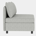 Armless Seat For Modular Sectional Sofa, Convertible Sofa Seat With Storage, Sleeper Sectional Sofa Set, Fabric Flexible Modular Combinations For Living Room 2Pcs Grey Fabric 1 Seat