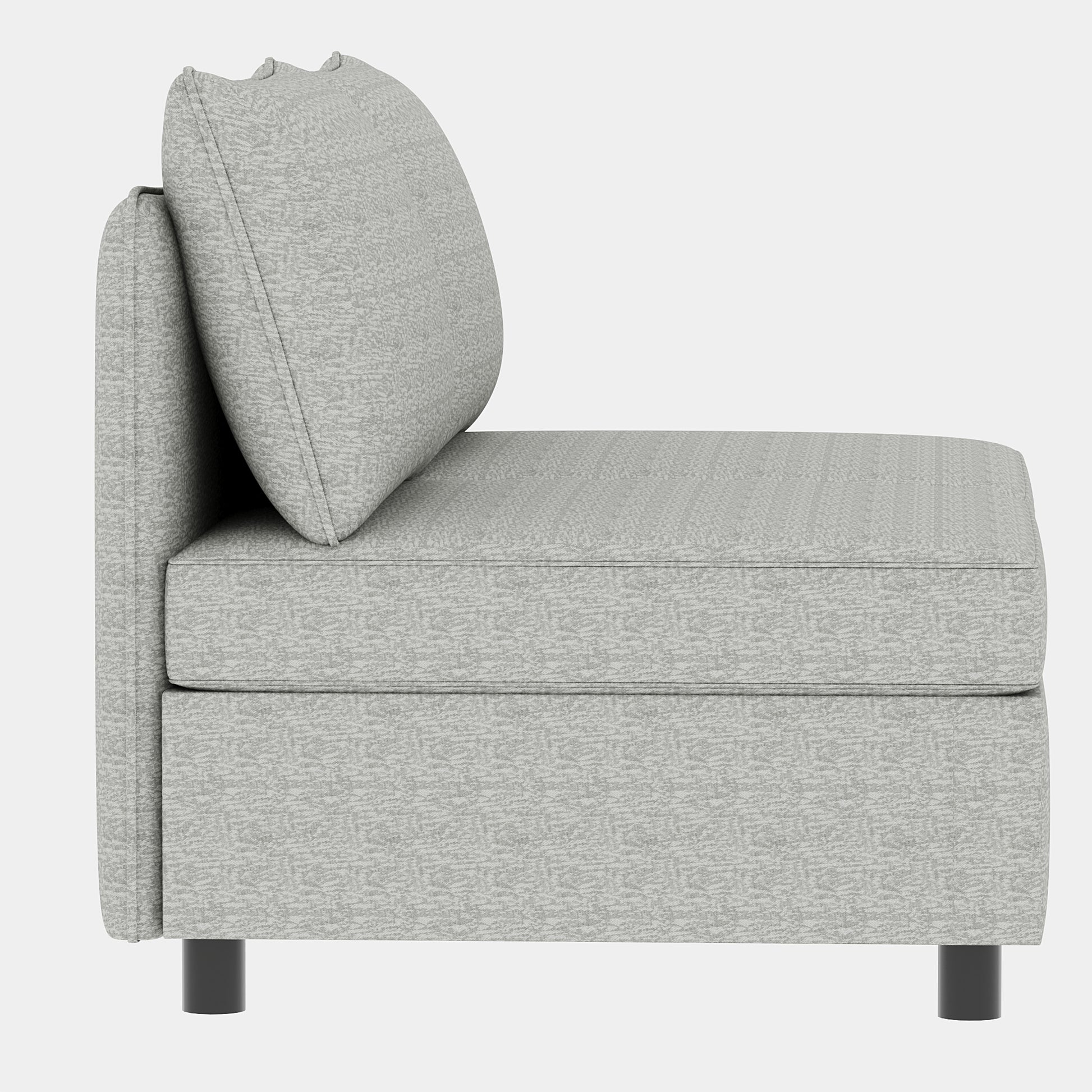 Armless Seat For Modular Sectional Sofa, Convertible Sofa Seat With Storage, Sleeper Sectional Sofa Set, Fabric Flexible Modular Combinations For Living Room 2Pcs Grey Fabric 1 Seat