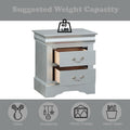 Louis Philippe Platinum Finish Nightstand Silver Grey Synthetic Wood